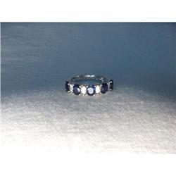 Sonia B 18K White Gold Sapphire Diamond Band #2315573