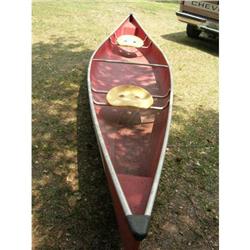 RARE 16FT ALUMINUM & FIBERGLASS COKE CANOE #2315579