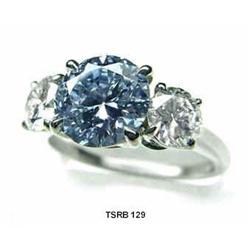 2.07 carats FANCY BLUE DIAMOND Three Stone #2315640