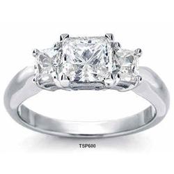 2.01 carats PRINCESS CUT three Stone DIAMOND #2315645