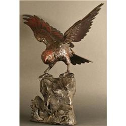 Superb Japanese Sculpture, Falcon Spreads Wings#2315820