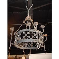 Antique French Gothic Iron Chandelier #2316087