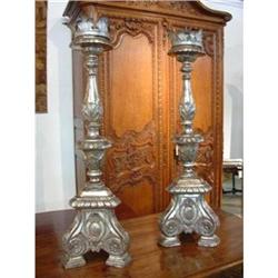 Pair of 18th Century Italian Candleabras-Wood #2316092