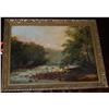 Image 1 : Antique Oil on Canvas Landscape Painting 1811 #2322827