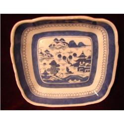 CHINESE EXPORT BLUE CANTION SQUARE PLATE #2322907