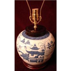 BLUE CANTON CHINESE EXPORT TABLE LAMP #2322914