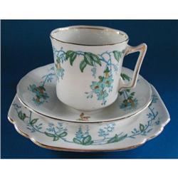 Art Deco Stanley Handpainted Blue Tea Trios #2323088