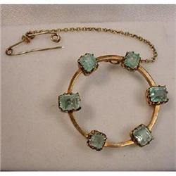 15ct Gold and Emerald Antique Brooch. #2323139
