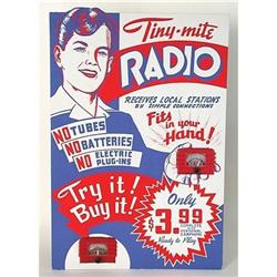 old vintage TINY MITE RADIO store display #2323148