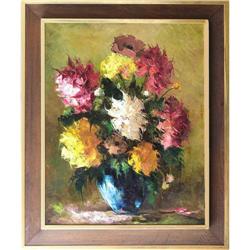 ORIG OIL STILL LIFE IMPRESSIONISTIC FLOWER #2323171