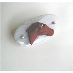 GREAT ESTATE AGATE & ENAMEL & DIA. "HORSE HEAD"#2323240