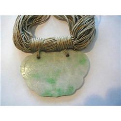 VINTAGE JADE PENDANT on MULTI-SILK CORDS #2323252