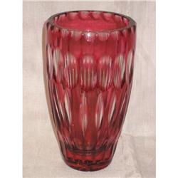 Cranberry cut glass vase #2323283