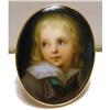 Image 1 : Portrait Pin Porcelain 14k Bezel c1900 #2323525