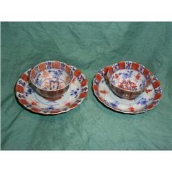 2  18th century Imari  cup & saucers #2323531