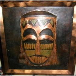 Mask " cuivre Battut " Kasai -framed from Congo#2323664