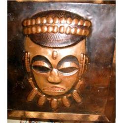 Mask " cuivre Battut " Chokwe-framed from Congo#2323666