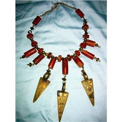 African,Magnificiant Amber and Corral Necklace #2323674