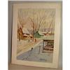 Image 1 : New England Winter Scene Water Color Painting #2323688