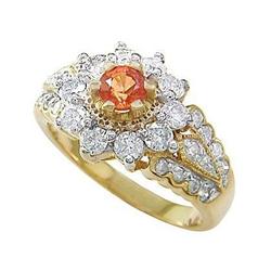 Antique style 1.00 ct Orange Sapphire & Diamond#2323701