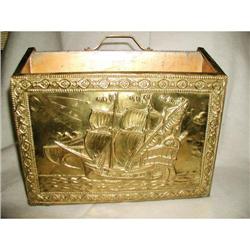 Magazine Rack Brass Repoussage England 19th C #2333351