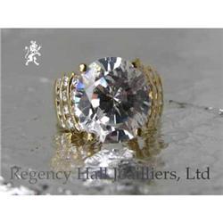 RHJ Brilliant Oval Simulated Stone Ring w/CZs #2333369