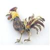 Image 1 : Custom Made 18k Gold Enamel Ruby Gamecock Pin  #2333503