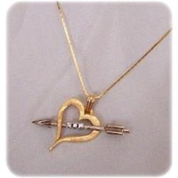 14k & Platinum Open Heart w/Arrow, Diamonds #2333510