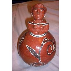 Antique Michoacan Face Jug From Mexico #2333512