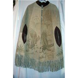 Vintage Mexican Decorated Leather Cape #2333514