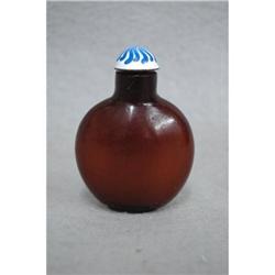 19th Century Chinese Brown Glass Snuff Bottle  #2333528