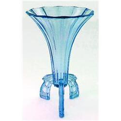 Ice Blue Glass Art Deco ROCKET Vase #2333652