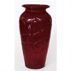 Czech Ruby Red Glass Hand or Mold Blown Vase #2333683