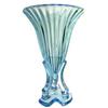 Image 1 : Ice Blue Art Deco Flared Ridged Rocket Vase #2333686