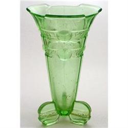 Green Art Deco Glass Jeweled Rocket Vase #2333718