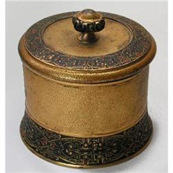 APOLLO Black & Red Enameled Brass Dresser Jar #2333728