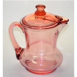 Pink Depression Glass Covered Syrup Pitcher #2333742