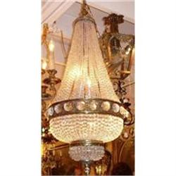 French Bronze and Crystal Beaded Chandelier #2333770