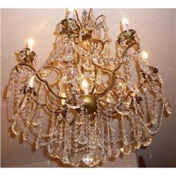 Crystal and Bronze Chandelier #2333812