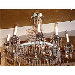 Antique French Crystal An Tole Chandelier #2333822