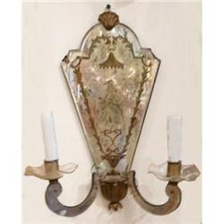 Pair of Italian Mirrored Sconces #2333826