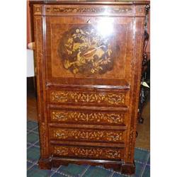 Antique French Marquetry Secretary Desk #2333832