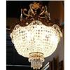 Image 1 : Beaded Crystal and Bronze Chandelier #2333905