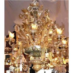 Antique Murano Crystal Chandelier Fixture #2333962