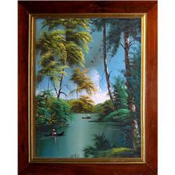 ORIG SIGNED HAITI NATURESCAPE PAINTING OF A #2334036