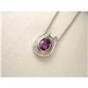 Image 1 : 14K WG Gold Amethyst Diamond Pendant Slide #2334174