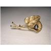 Image 1 : Rare 14K Tahitian Black Pearl Calla Lily Brooch#2334183