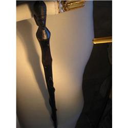 Figural African Solid darkwood Stick Cane  #2334244