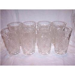 Pressed Glass Tumblers Set of 8 Oval Star #2344801