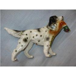 Vintage Porcelain Dog holding a bird mkd! #2345092